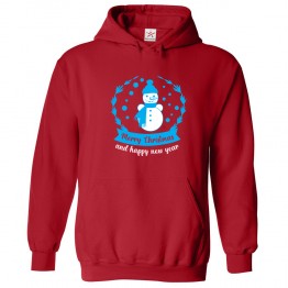 Merry Christmas and Happy New Year Snowman Kids & Adults Unisex Hoodie